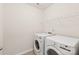 Laundry room with modern appliances and a wire shelf for storage at 8500 Union Central Ct, Waxhaw, NC 28173