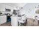 Stylish kitchen with stainless appliances, white cabinets, and center island with barstool seating at 228 Chestnut St # 66, Shelby, NC 28150