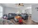 Inviting living room featuring hardwood floors, neutral paint, and ample seating at 708 S 10Th St, Bessemer City, NC 28016