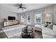 Living room featuring large windows, a comfortable seating area, and stylish decor with lots of natural light at 116 Briana Marie Way, Indian Trail, NC 28079