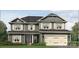 Charming two-story home showcasing a gray exterior, white trim, a two car garage, and well-manicured lawn at 1459 Mocksville Hwy # 19, Statesville, NC 28625