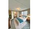 Bright bedroom features a large bed and an ensuite bathroom for added convenience at 1718 Fallston Rd, Shelby, NC 28150
