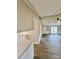 View of the front entry, new flooring, and bead board from the kitchen at 1718 Fallston Rd, Shelby, NC 28150
