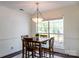 Cozy dining area features hardwood floors, wainscoting, and ample natural light at 3516 Mill Stream Ct, Charlotte, NC 28209