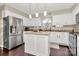 Bright kitchen featuring white cabinets, stainless steel appliances, granite counters, and an island at 3516 Mill Stream Ct, Charlotte, NC 28209