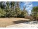 View of a large backyard with a wooden fence and mature trees. The back of the home can be seen as well at 6007 Charing Pl, Charlotte, NC 28211