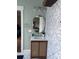 Stylish bathroom with decorative blue tile, vanity and hardwood floors at 604 Pearl Ave, Kannapolis, NC 28083