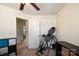Bright bedroom space with exercise equipment and closet access at 6830 Colonial Garden Dr, Huntersville, NC 28078
