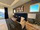 The main bedroom features stylish wallpaper and a large window for natural light at 9020 Northfield Crossing Dr, Charlotte, NC 28269