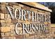A stone monument sign for Northfield Crossing neighborhood at 9020 Northfield Crossing Dr, Charlotte, NC 28269