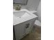 Bathroom with a single sink vanity, bronze hardware, and a marble countertop at 101 Colony Acres Dr, Charlotte, NC 28217