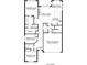 Layout of the house's first floor with bedroom, living room, kitchen, and two-car garage dimensions provided at 108 Hillston Ln, Mooresville, NC 28115