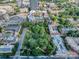 Expansive aerial view of a residential area with parks, buildings, and tree-lined streets at 210 N Church St # 3606, Charlotte, NC 28202