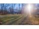 Large grassy backyard with mature trees, providing a peaceful and sunny outdoor space at 6108 Milhaven Ln, Charlotte, NC 28269