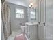 Bathroom featuring white vanity, neutral walls, and a shower with patterned curtain at 968 Waverly Ave, Rock Hill, SC 29730