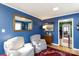 Cozy playroom with blue walls, hardwood floors, and comfortable seating at 968 Waverly Ave, Rock Hill, SC 29730