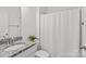 Bathroom featuring a granite countertop, a sink, and a shower with a curtain at 2461 Palmdale Walk Dr, Fort Mill, SC 29708