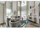 Bright living room with high ceilings, large windows, and stylish furnishings offers a welcoming atmosphere at 4230 Black Ct # 235, Harrisburg, NC 28075