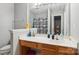 Bathroom with a vanity, mirror, and a shower curtain at 9160 Exbury Ct, Charlotte, NC 28269