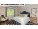 Cozy bedroom featuring a large window, plush bedding, and stylish décor at 121 Noah Ln, Troutman, NC 28166