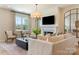 Bright living room with large windows, fireplace, stylish seating, and modern decor at 5911 Wetlands Aly, Charlotte, NC 28215