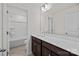 Well-lit bathroom featuring a large mirror, vanity, and a combined tub and shower at 845 Regulus Ct, York, SC 29745