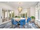 Sunlit dining room with a round table, stylish chairs, and elegant decor with backyard access at 1328 S Kings Dr, Charlotte, NC 28207