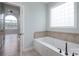 Bathroom with tiled accent wall surrounding the tub at 1750 Williamsburg Dr, Rock Hill, SC 29732