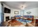 Spacious living room with a fireplace and cozy leather furniture perfect for relaxing at 2024 Woodshorn Dr, Matthews, NC 28104
