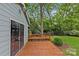 Spacious deck area beside a shed in a lush backyard, ideal for relaxation at 2115 Laburnum Ave, Charlotte, NC 28205