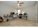 Bedroom featuring a ceiling fan, neutral walls, carpet, and is suitable for work or play at 9031 Pembroke Ct, Indian Land, SC 29707