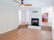 Spacious living room boasts a fireplace, hardwood floors, and easy access to kitchen and entry at 2043 Covered Bridge Ct, Rock Hill, SC 29732