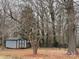 View of the backyard with a storage shed and a fence at 818 W 6Th St, Newton, NC 28658