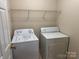Laundry room with washer, dryer, and wire shelving at 823 Prestwick Dr, Rock Hill, SC 29730