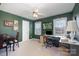 Office featuring a desk, carpet floors, ceiling fan, and window for natural light at 286 Canvasback Rd, Mooresville, NC 28117