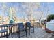 Outdoor deck area with seating, a grill, and serene views of the surrounding trees and lake at 431 Island Cove Rd # 86, Norwood, NC 28128