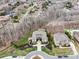 Aerial view of the property showcasing the home's architecture, landscaping, and surrounding neighborhood at 1238 Ladera Dr, Waxhaw, NC 28173
