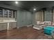 Home theater room featuring a wet bar and comfortable seating at 1238 Ladera Dr, Waxhaw, NC 28173