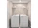 Functional laundry room equipped with a modern washer and dryer with shelving above at 2132 Primm Farms Dr, Charlotte, NC 28216