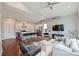 Spacious living space with open kitchen, living room, and dining area with stylish modern furnishings at 3126 Creighton Dr, Charlotte, NC 28205