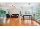 Spacious living room with hardwood floors, ceiling fan and fireplace at 537 Southeast Dr # 537, Davidson, NC 28036