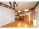 Open concept kitchen with wooden cabinets, an island, and hardwood floors at 6000 George Hildebran School Rd, Hickory, NC 28602