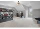 Large bedroom features bunk beds, carpet, a grey dresser, and light grey walls at 9743 Aegean Ct, Huntersville, NC 28078