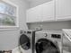 Well-lit laundry room with modern front-load washer and dryer at 9743 Aegean Ct, Huntersville, NC 28078