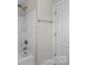 Clean white shower and towel bar in bathroom at 12515 Hashanli Pl, Matthews, NC 28105