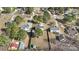 Aerial view of neighborhood featuring large lots, mature trees, well-maintained homes, and privacy fences at 152 Painted Bunting Dr, Troutman, NC 28166