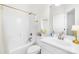 Clean, well-lit bathroom with a shower-tub combo and a modern vanity at 146 Allenton Way, Statesville, NC 28677