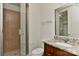 Stylish bathroom featuring a glass-enclosed shower, granite vanity, and modern fixtures at 2338 Yadkin Ave # 205, Charlotte, NC 28205