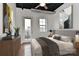 Well-lit bedroom features a ceiling fan, a balcony door, and ample natural light at 2338 Yadkin Ave # 205, Charlotte, NC 28205