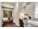 Functional foyer featuring a bench with hooks, a desk, and modern decor at 3542 Rapport Ct # 37, Lancaster, SC 29720